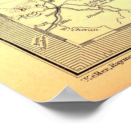 Poster Zwitserland-kaart (Hoek)