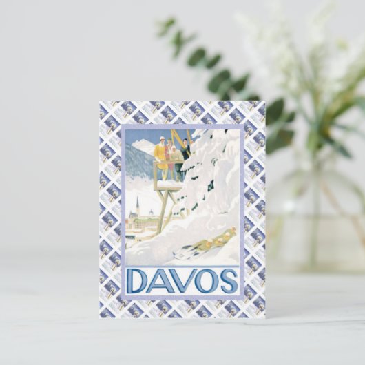  Poster Zwitserse Raulway, Davos Briefkaart (Staand voorkant)