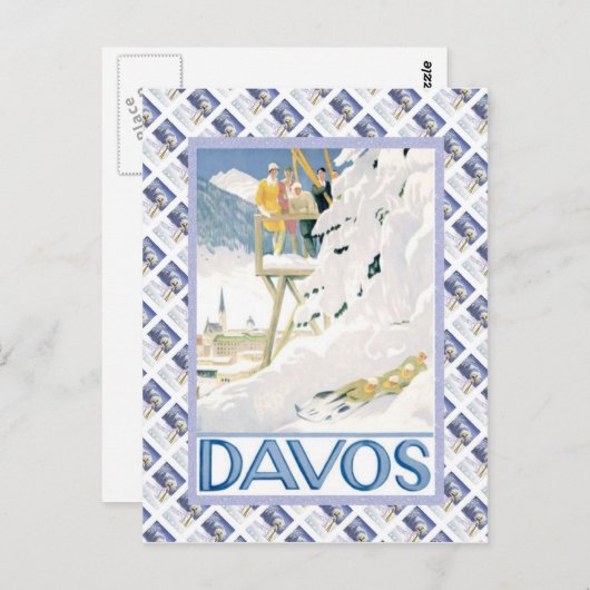  Poster Zwitserse Raulway, Davos Briefkaart (Voorkant / Achterkant)