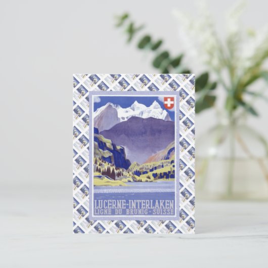  Poster Zwitserse Raulway, Interlaken Luzern Briefkaart (Staand voorkant)