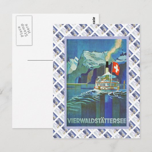  Poster Zwitserse Raulway, Vierwaldstattersee Briefkaart (Voorkant / Achterkant)