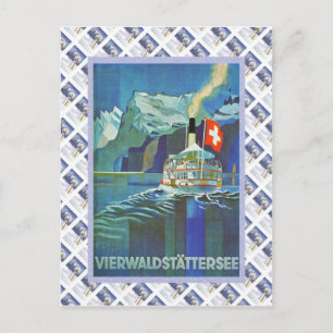 Poster Zwitserse Raulway, Vierwaldstattersee Briefkaart