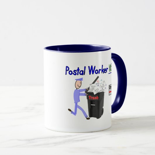 Posterarbeiders die willen — grappig mok (Voorkant rechts)