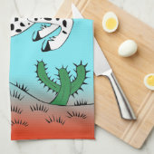 Posterd paard in de woestijn keukenkeuken theedoek (Quarter Fold)