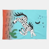 Posterd paard in de woestijn keukenkeuken theedoek (Horizontaal)