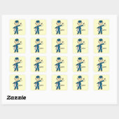 Posteringwerker Vierkante Sticker (Vel)