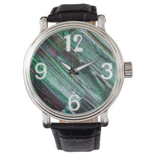 Posterized Houten Vloer met Spijkers Horloge