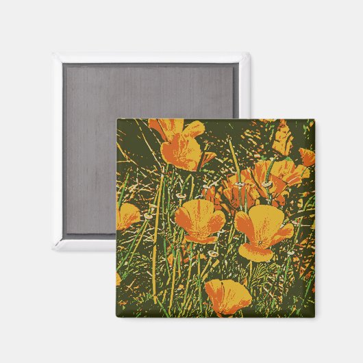 Posterized Poppies Magneet (Voorkant / Achterkant)
