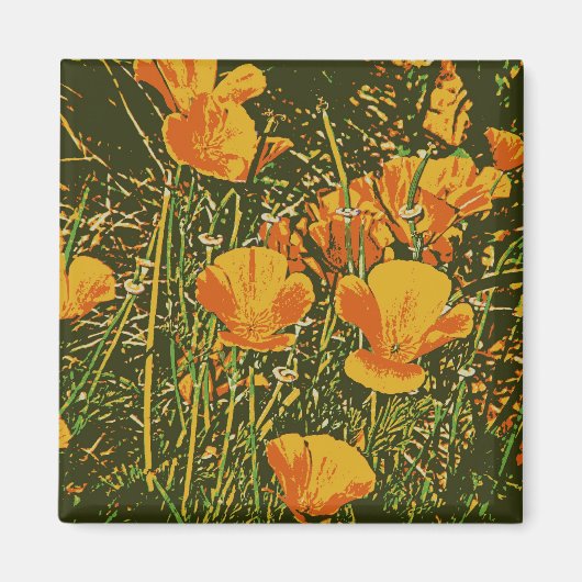 Posterized Poppies Magneet (Voorkant)