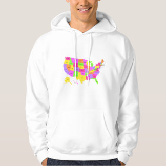 Posterkaart van de Verenigde Staten van Amerika Hoodie