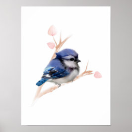 Posterprint van Blauwe Gaai-vogel Poster