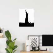 Posterprint van de silhouet van het Vrijheidsbeeld Poster (Thuiskantoor)