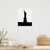 Posterprint van de silhouet van het Vrijheidsbeeld Poster (Keuken)