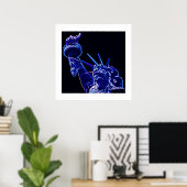 Posterprint van het Vrijheidsbeeld met witte rande Poster (Thuiskantoor)