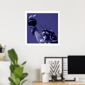 Posterprint van het Vrijheidsbeeld met witte rande Poster (Thuiskantoor)