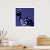 Posterprint van het Vrijheidsbeeld met witte rande Poster (Keuken)