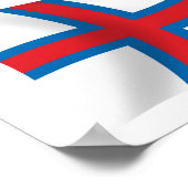 Posterprint Vlag Faeröer Eilanden Poster (Hoek)