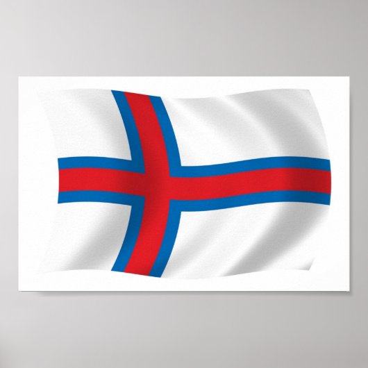 Posterprint Vlag Faeröer Eilanden Poster (Voorkant)
