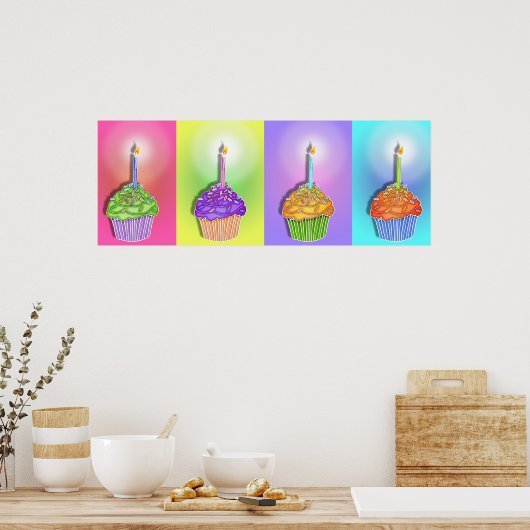 Posters, banners - vogelkoekjes poster (Keuken)
