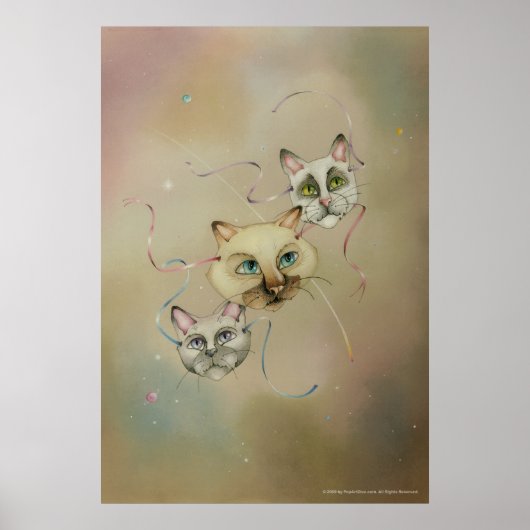 Posters, beeldende kunst - Siamese kattenmaskers Poster (Voorkant)
