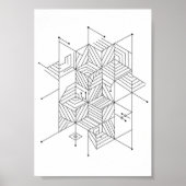 Posters Black and White Geometric Pattern (Voorkant)