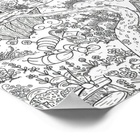 Posters Black and White Whimsical Doodle Art (Hoek)