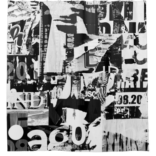 Posters collage backgrou douchegordijn (Voorkant)