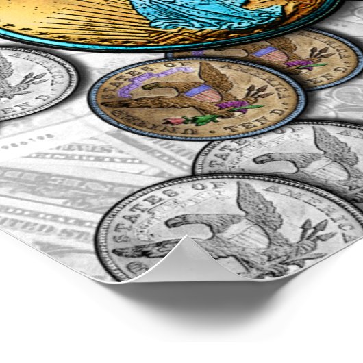 Posters en fijne kunst - Big Coin Pop Art (Hoek)