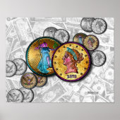 Posters en fijne kunst - Big Coin Pop Art (Voorkant)