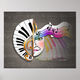 Posters en fijne kunst: muziekmasker