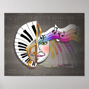 Posters en fijne kunst: muziekmasker