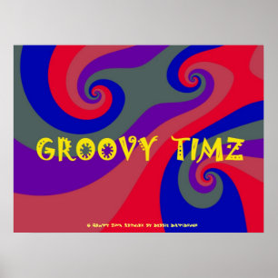 POSTERS - GROOVY TIMZ - PSYCHEDELIC MULTI COLOREN