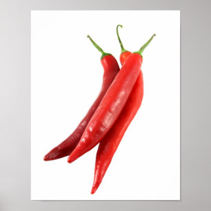 Posters met rode Chili Peppers