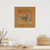 Posters, Print - de Struisvogel van de Carrousel (Keuken)