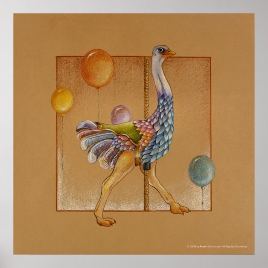 Posters, Print - de Struisvogel van de Carrousel (Voorkant)