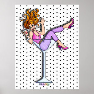 Posters, Prints - Meisje in een Martini Glas, Lil