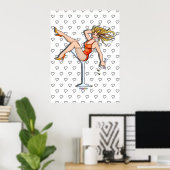 Posters, Prints - Meisje in een Martini Glas, Oliv (Thuiskantoor)