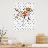 Posters, Prints - Meisje in een Martini Glas, Oliv (Keuken)