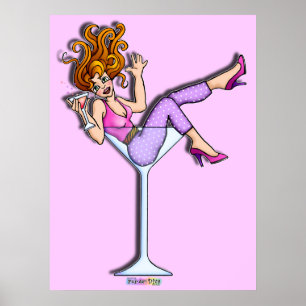 Posters, Prints - Meisje in Martini Glass, Lil Red