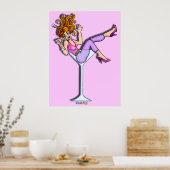 Posters, Prints - Meisje in Martini Glass, Lil Red (Keuken)