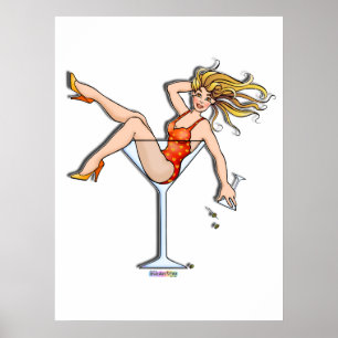 Posters, Prints - Meisje in Martini Glass, Olivia