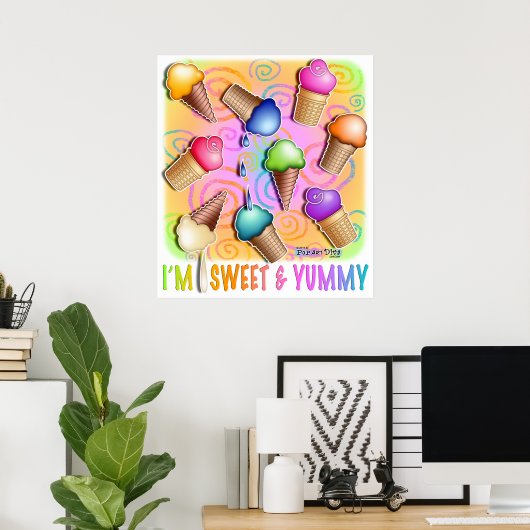 Posters, Prints - Pop Art Ice Cream Cons (Thuiskantoor)