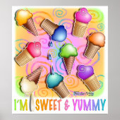 Posters, Prints - Pop Art Ice Cream Cons (Voorkant)