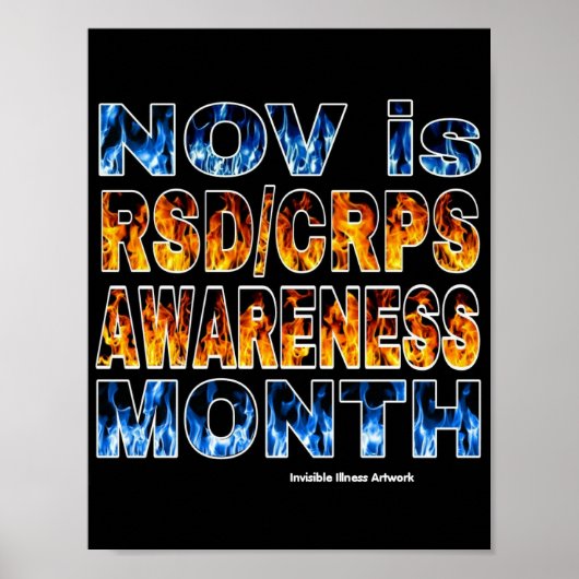 POSTERS...RSD/CRPS - Oranje en blauw Poster (Voorkant)