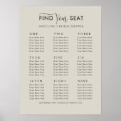 Posters Seating plan 9 tables Bridal Shower (Voorkant)