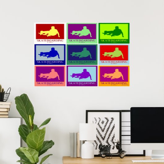 POSTERS - SKATEBOARDING OLYMPICS POP ART WALL ART (Thuiskantoor)