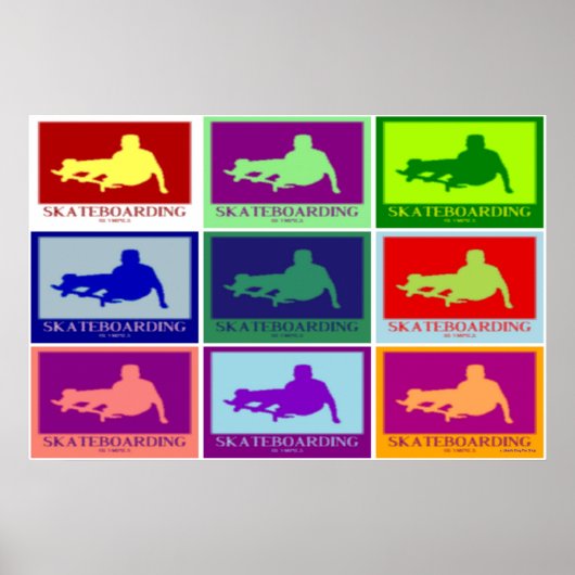 POSTERS - SKATEBOARDING OLYMPICS POP ART WALL ART (Voorkant)