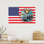 Posters tegen Amerikaanse vlag (Keuken)