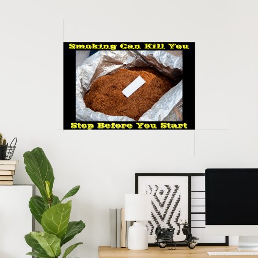 posters tegen roken op grijs (Thuiskantoor)