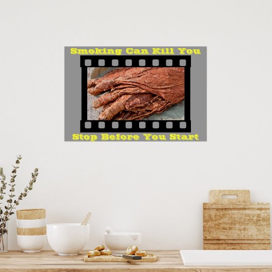 posters tegen roken op grijs (Keuken)